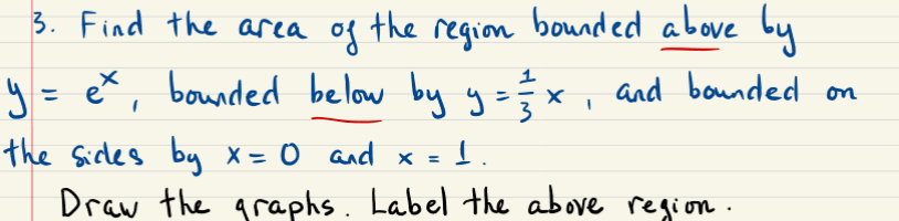 Solved х 3. Find the area of the region bounded above by y = | Chegg.com
