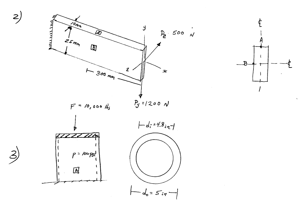 Solved MECHANICS OF MATERIALS, COMBINED LOADING PROBLEM