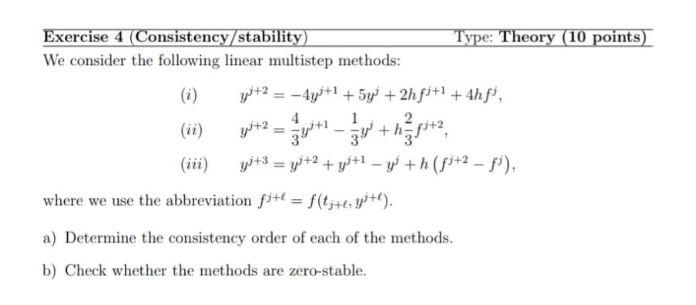 Solved Exercise 4 (Consistency/stability) We Consider The | Chegg.com