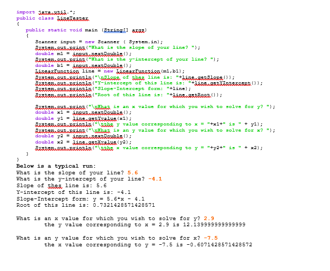 Solved Project Linear Function You are a software engineer | Chegg.com