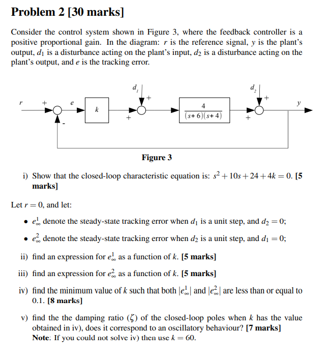 Solved Consider The Control System Shown In Figure 3 Where