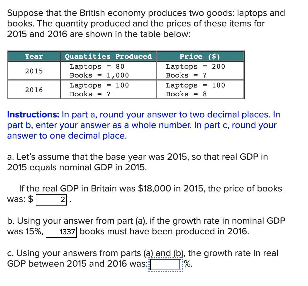 Solved Suppose that the British economy produces two goods