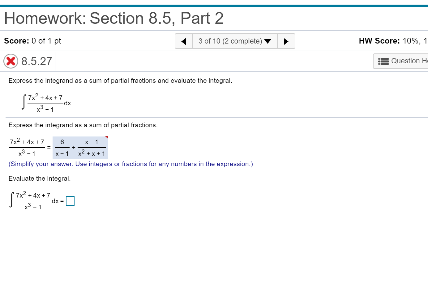 Solved Homework: Section 8.5, Part 2 Score: 0 of 1 pt 3 of | Chegg.com