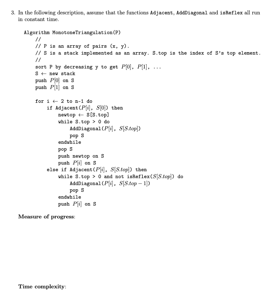 Solved 3 Measures of progress When we analyzed the time | Chegg.com