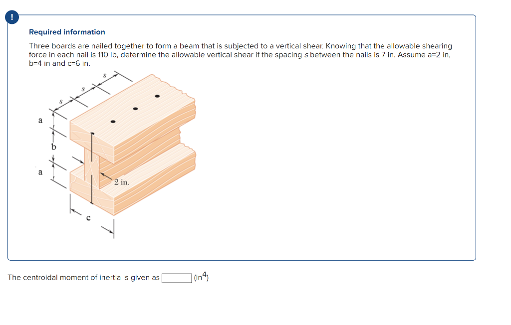 Solved Required Information Three Boards Are Nailed Together | Chegg.com