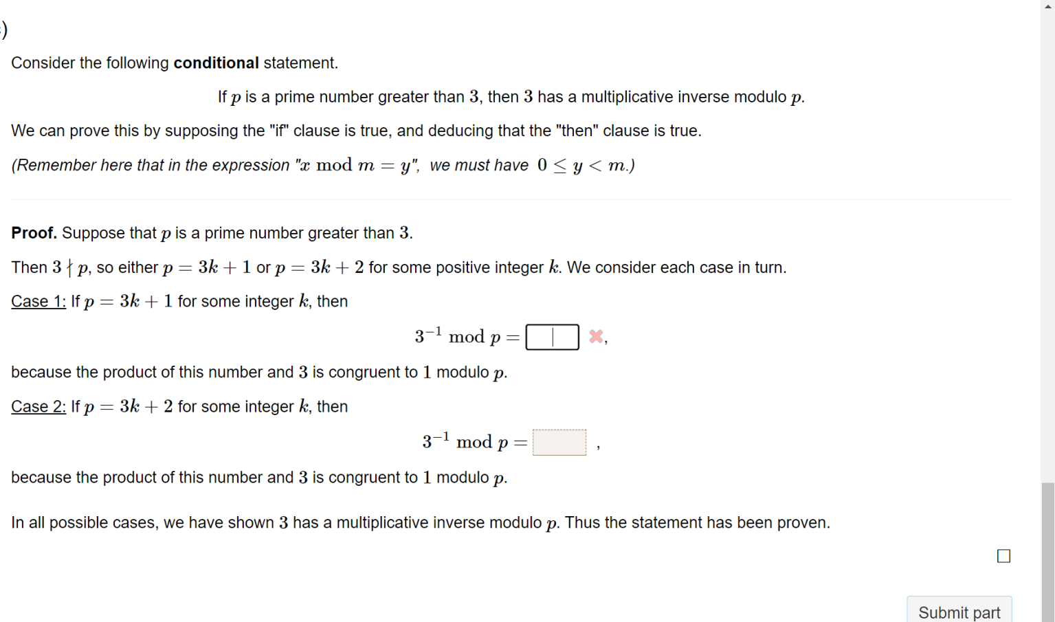 Solved Consider The Following Conditional Statement If P Is