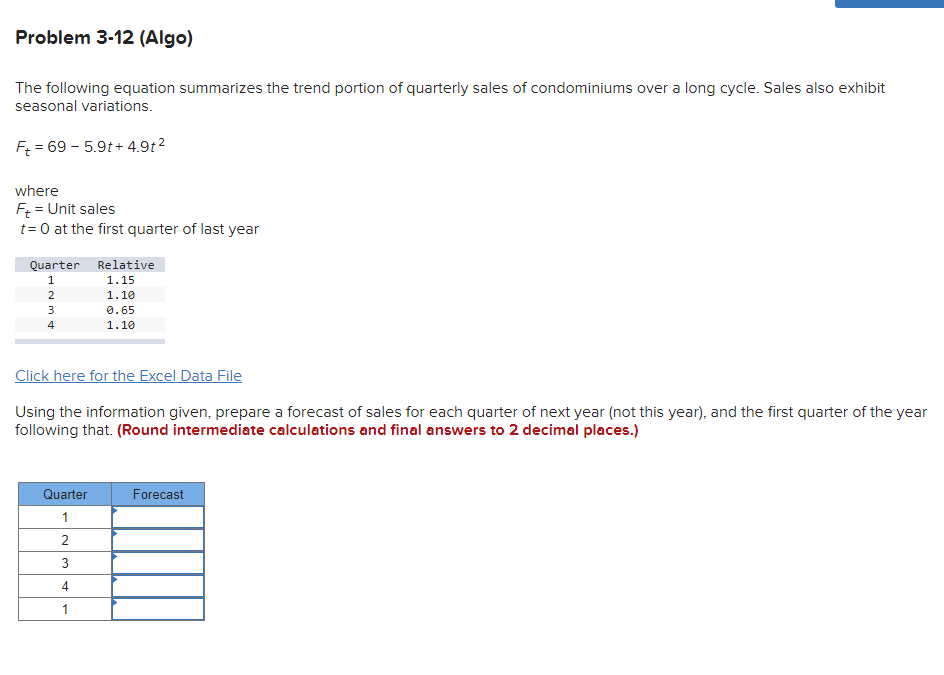 Solved Problem 3-12 (Algo)The following equation summarizes | Chegg.com