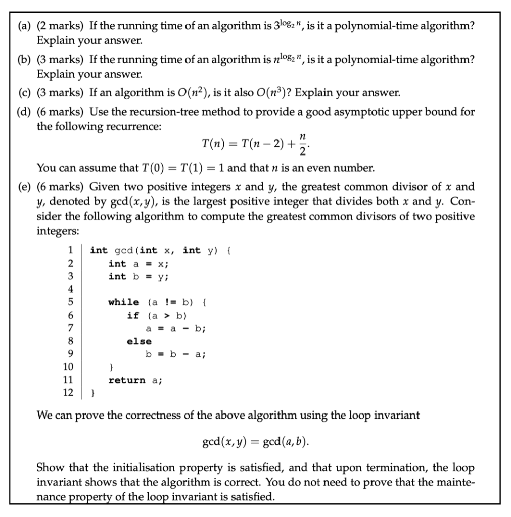 solved-a-2-marks-if-the-running-time-of-an-algorithm-is-chegg