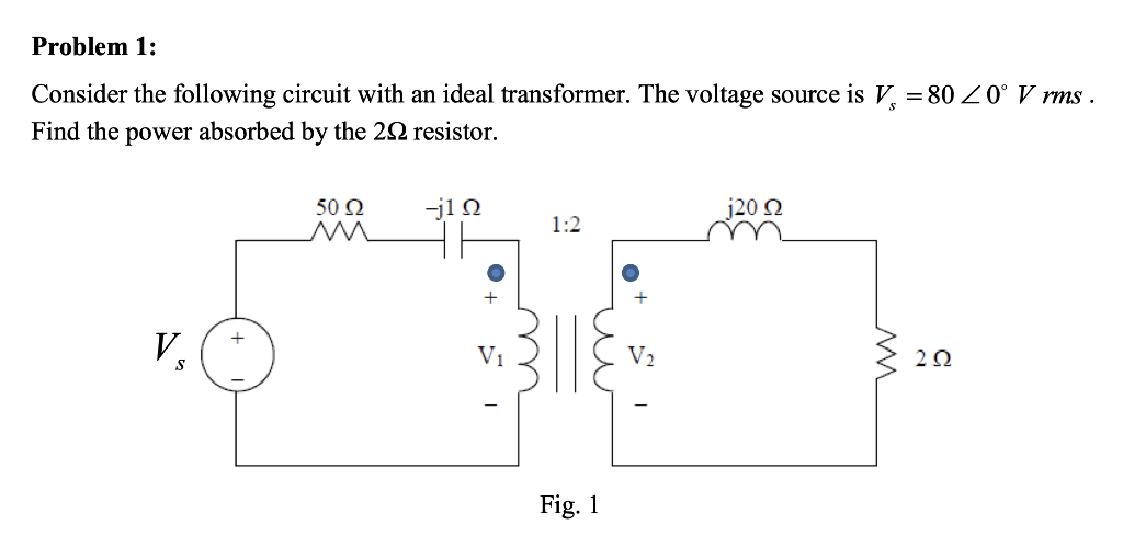 Solved Problem 1: Consider The Following Circuit With An | Chegg.com