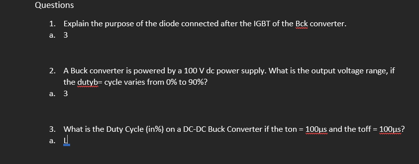 Solved Questions 1. Explain the purpose of the diode | Chegg.com