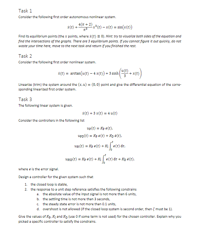 Task 1 Consider The Following First Order Autonomo Chegg Com