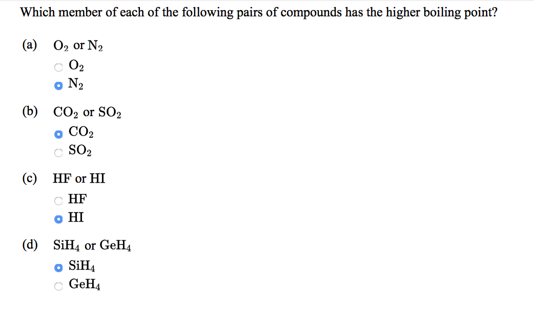 Solved Which member of each of the following pairs of Chegg