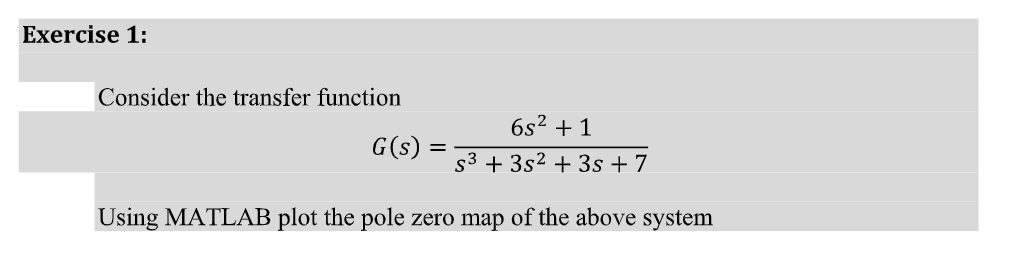 Solved Consider The Transfer Function G S S3 3s2 3s 76s2 1