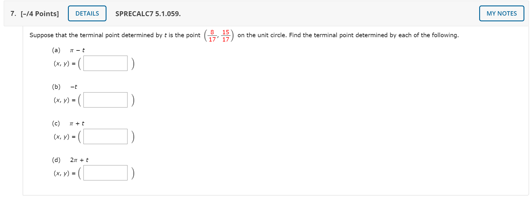 Solved 3. [-/1 Points] DETAILS SPRECALC7 5.1.014. MY NOTES | Chegg.com