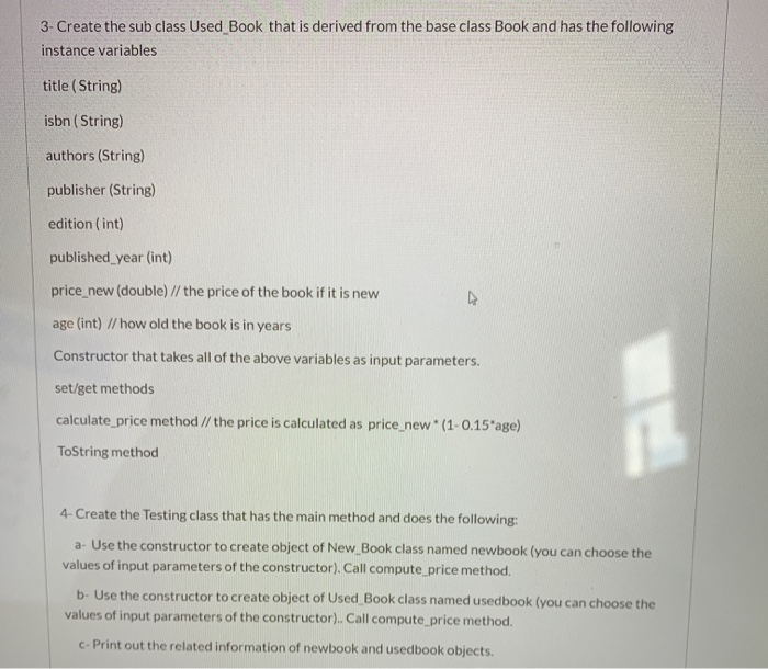 Solved 1- Create the base class Book that has the following | Chegg.com