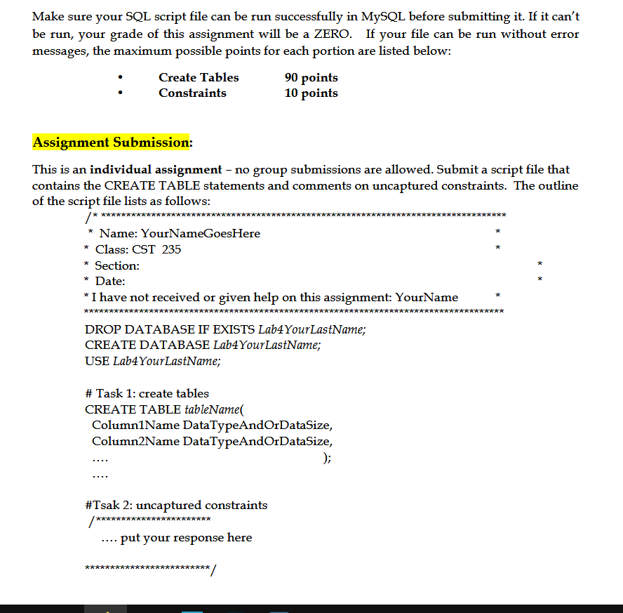 Solved Lab Instructions: You should work individual for this | Chegg.com