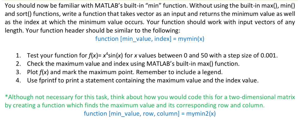 Solved You should now be familiar with MATLAB s built in Chegg