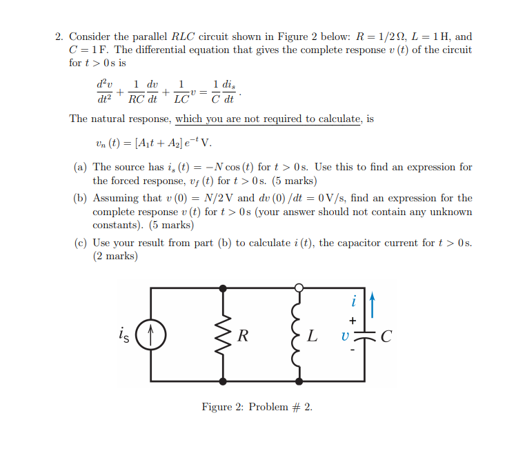 Du 2 Consider The Parallel Rlc Circuit Shown In F Chegg Com