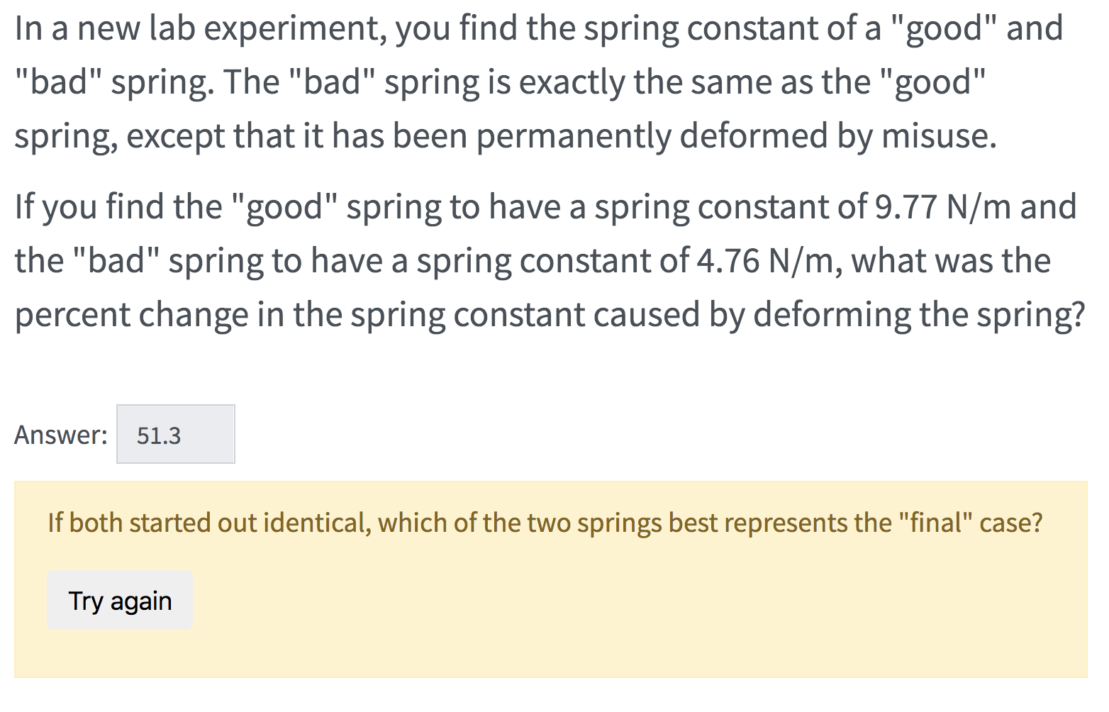 spring constant experiment error