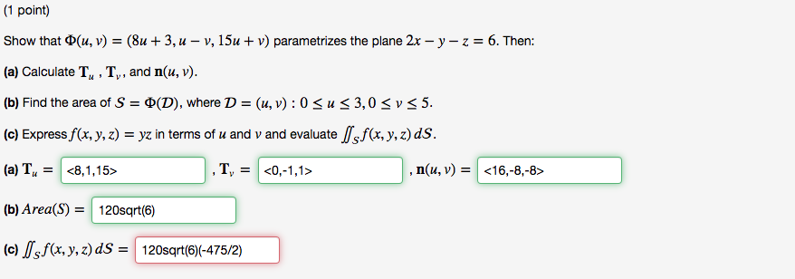 Solved 1 Point Show That U V 8u 3 U V 15u V Chegg Com