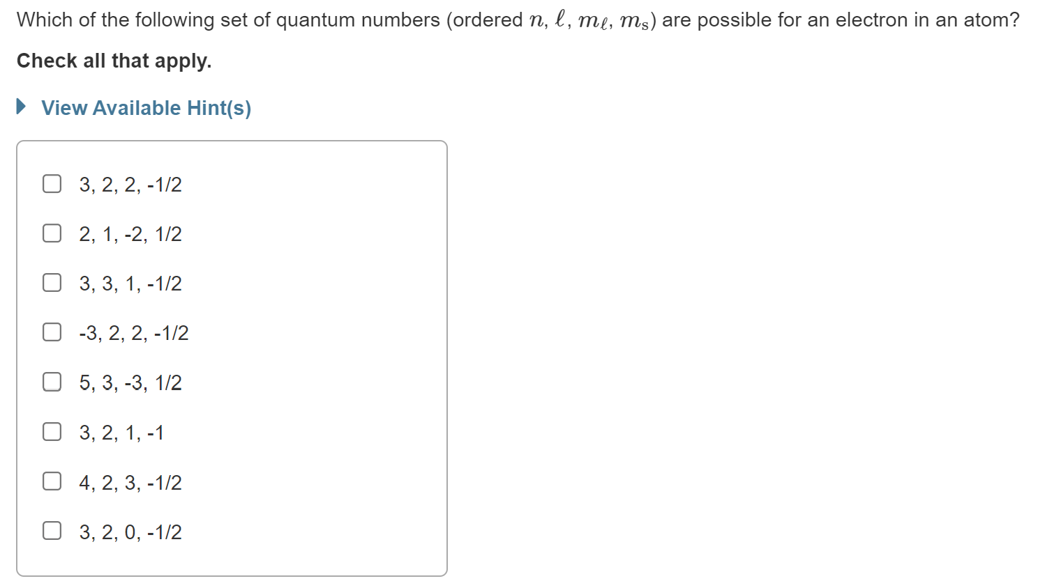 solved-which-of-the-following-set-of-quantum-numbers-chegg