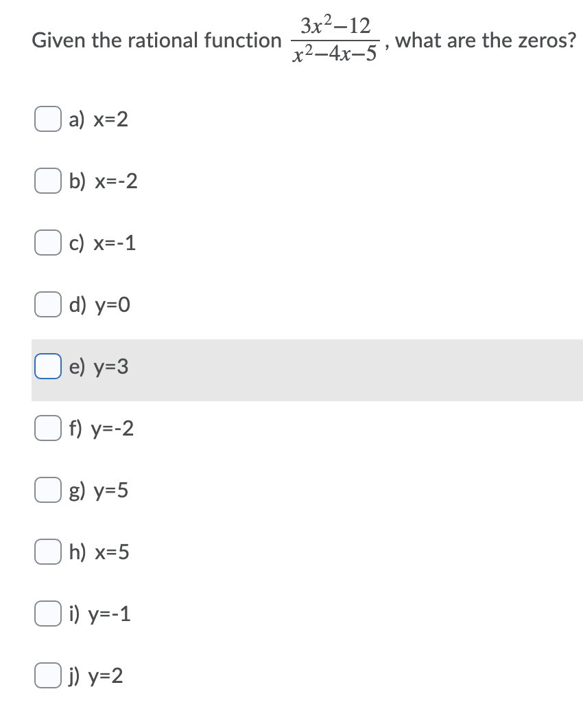 Solved 3x2 12 Given The Rational Function What Are The Ze Chegg Com