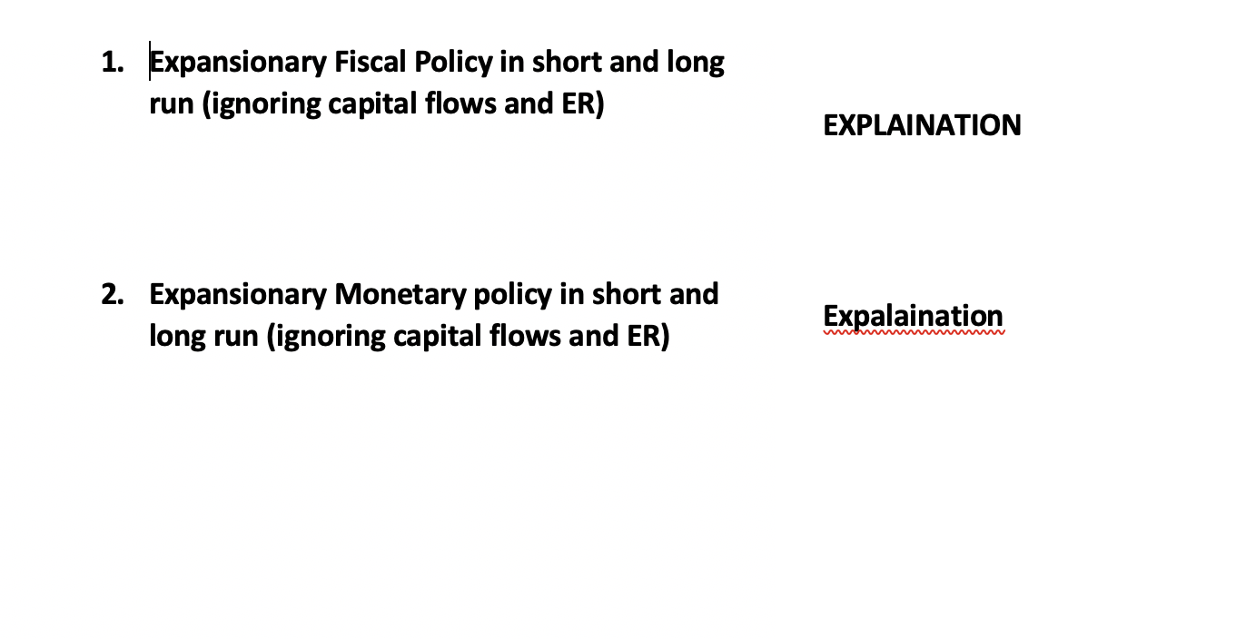 Solved 1. Expansionary Fiscal Policy In Short And Long Run | Chegg.com