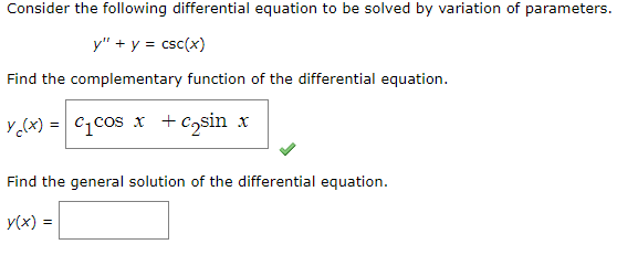 Solved Consider The Following Differential Equation To Be