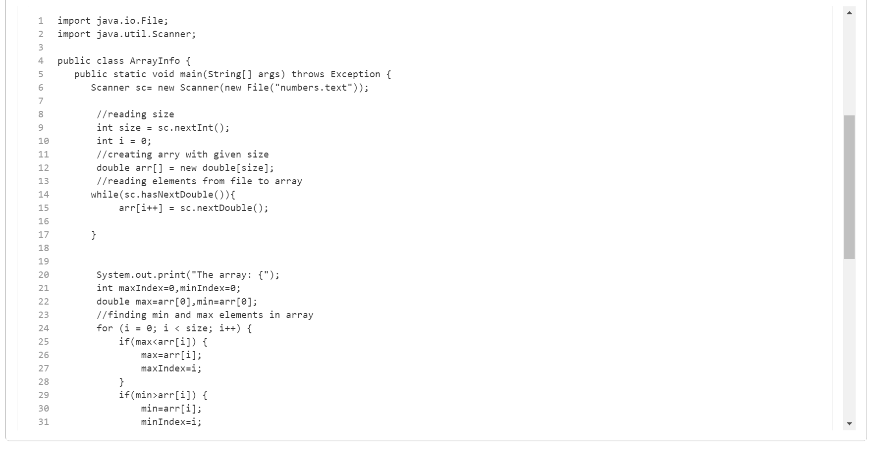 Solved 1 import java.io.File; import java.util.Scanner; 2 3 | Chegg.com