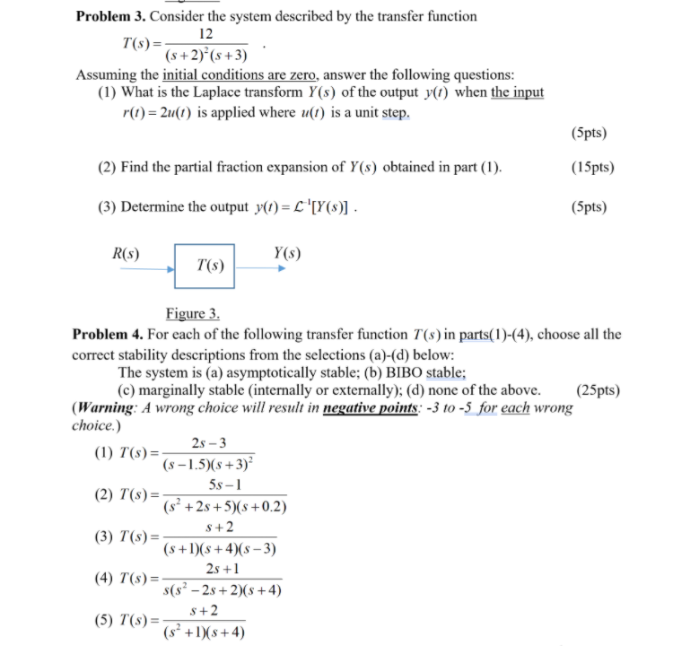 Solved Problem 3. Consider the system described by the | Chegg.com