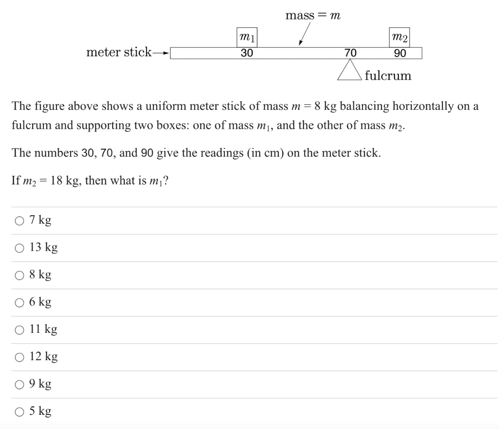 solved-mass-m-m2-mi-30-meter-stick-70-90-fulcrum-the-chegg