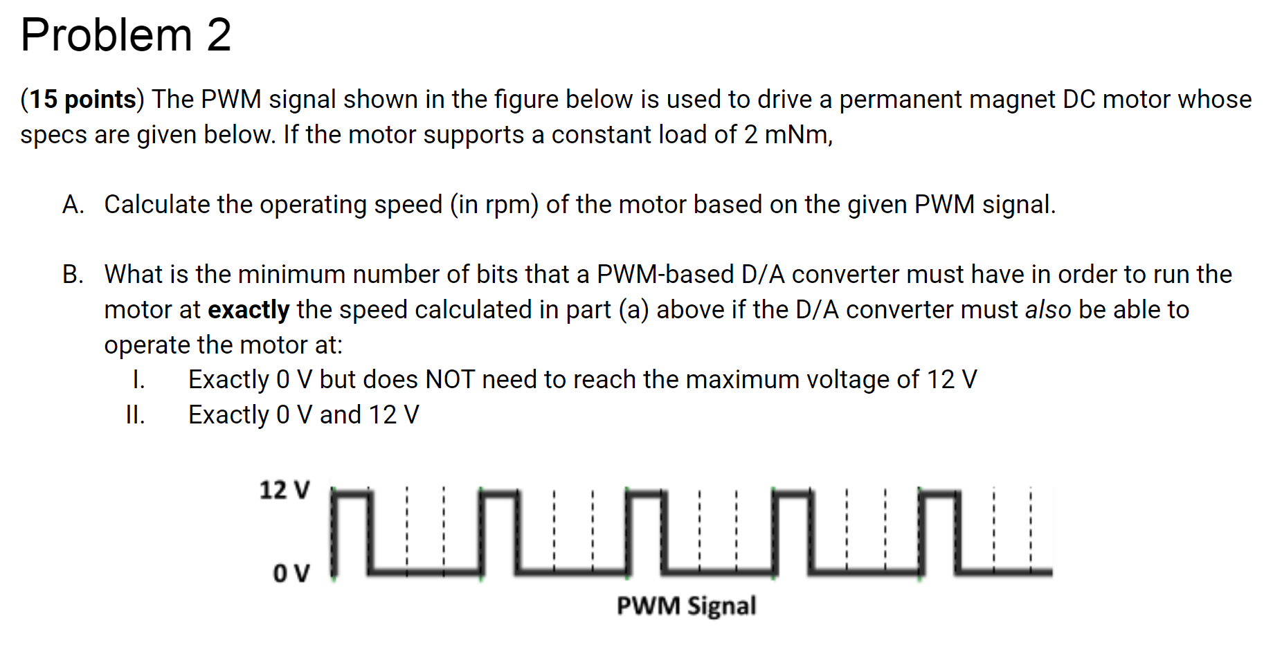 Problem 2 (15 Points) The PWM Signal Shown In The | Chegg.com