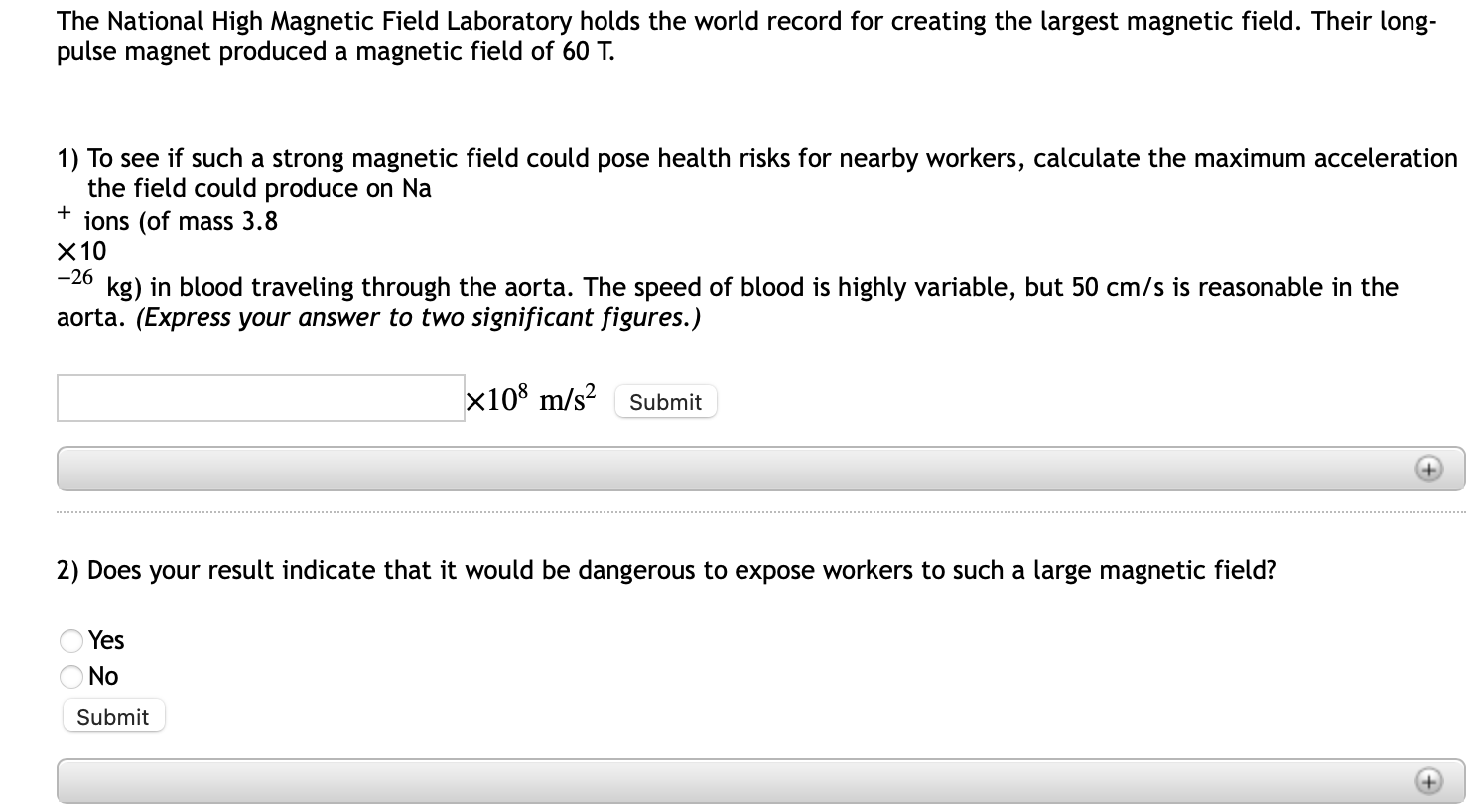 Solved The National High Field Laboratory holds the