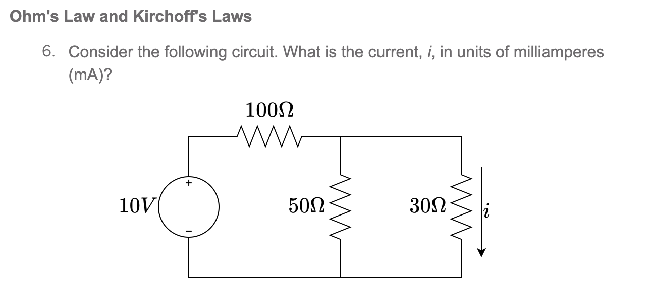 Solved Ohm's Law and Kirchoff's LawsConsider the following | Chegg.com