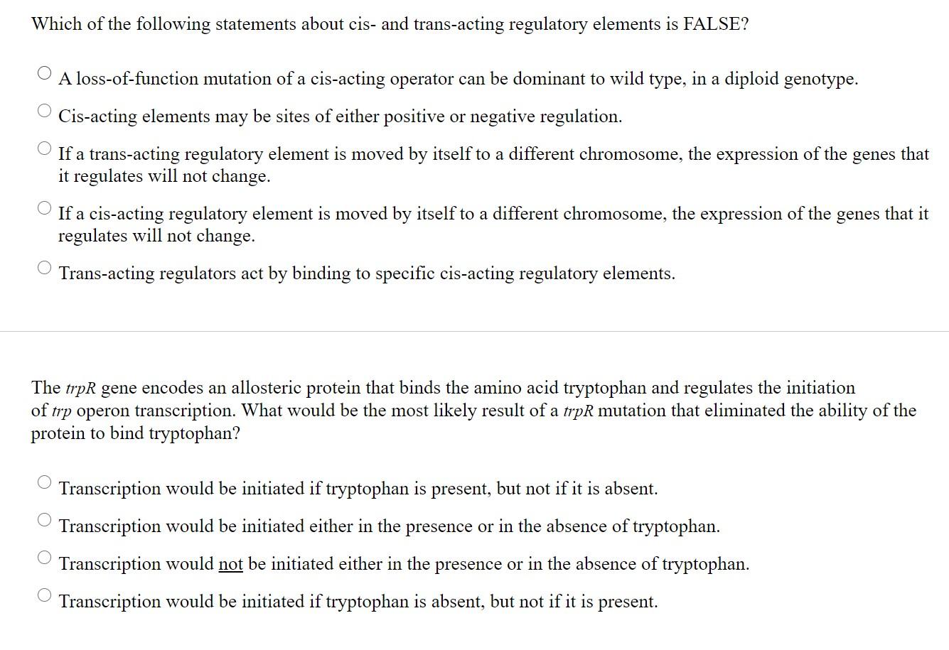 Solved Which of the following statements about cis- and | Chegg.com