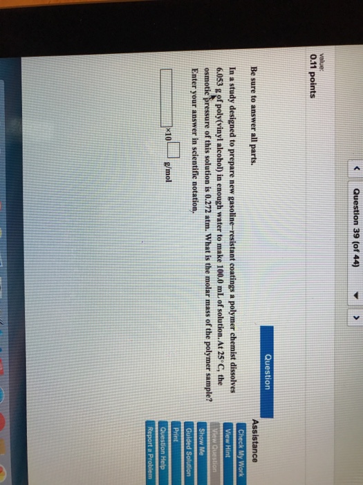 Solved In a study designed to prepare new gasolineresistant