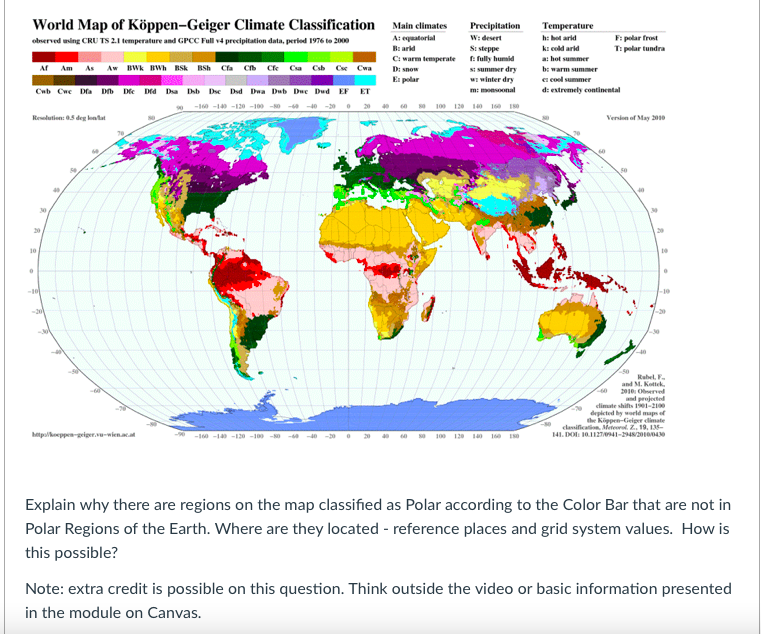 Solved World Map Of Köppen-Geiger Climate Classification | Chegg.com