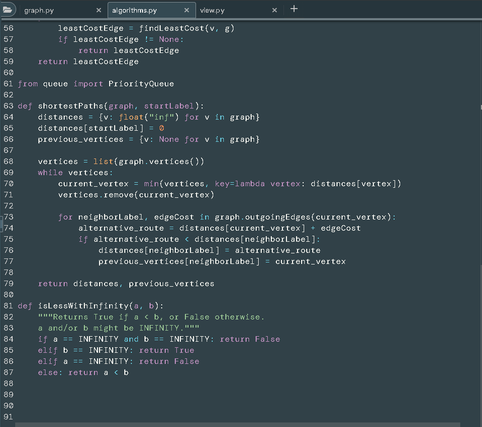 Solved In the algorithms.py file, complete the following:Be | Chegg.com