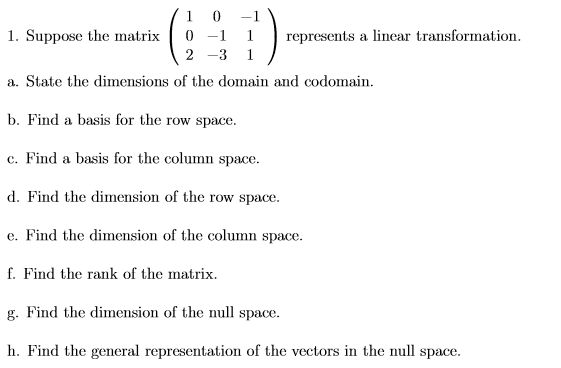 Solved 1 0 1 1. Suppose the matrix 0 1 1 represents a Chegg