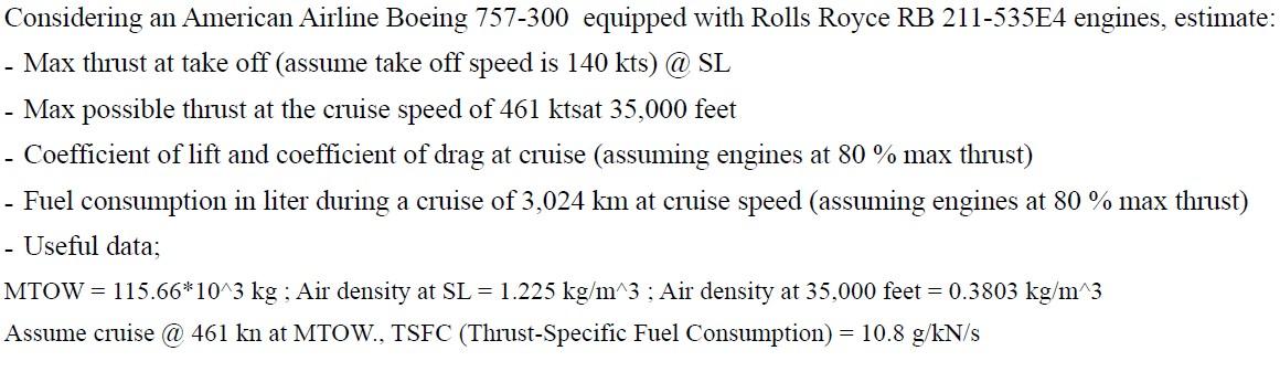 Considering an American Airline Boeing 757-300 | Chegg.com