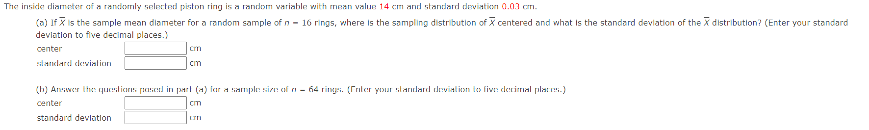 Solved The inside diameter of a randomly selected piston | Chegg.com