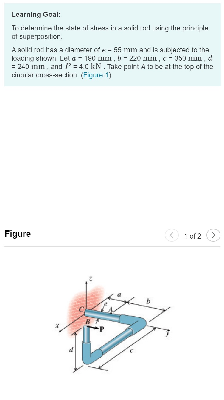 Solved Learning Goal: To determine the state of stress in a | Chegg.com