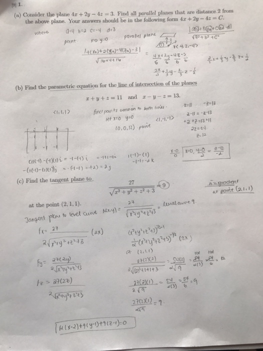 Solved (a) Consider the plane 4x + 2y - 4z = 3. Find all | Chegg.com