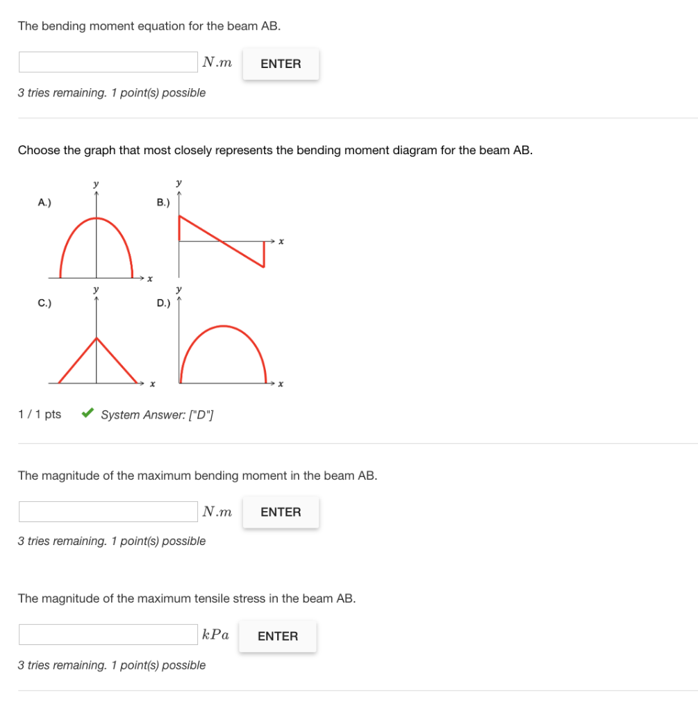 Solved For The Beam Shown Below, Draw The Reactions In The | Chegg.com