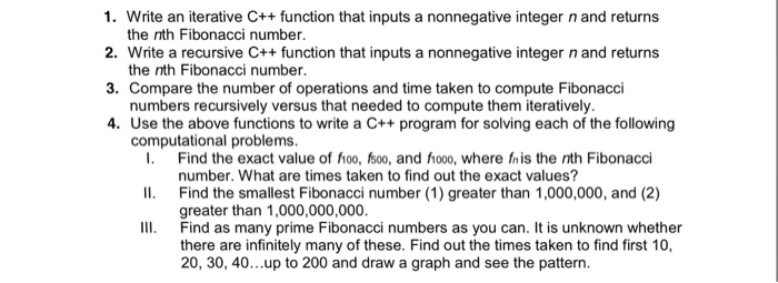 Solved Write an iterative C++ function that inputs a | Chegg.com