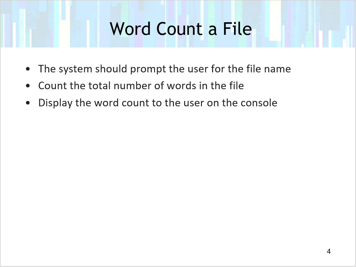 Solved Word Count a File • The system should prompt the user | Chegg.com