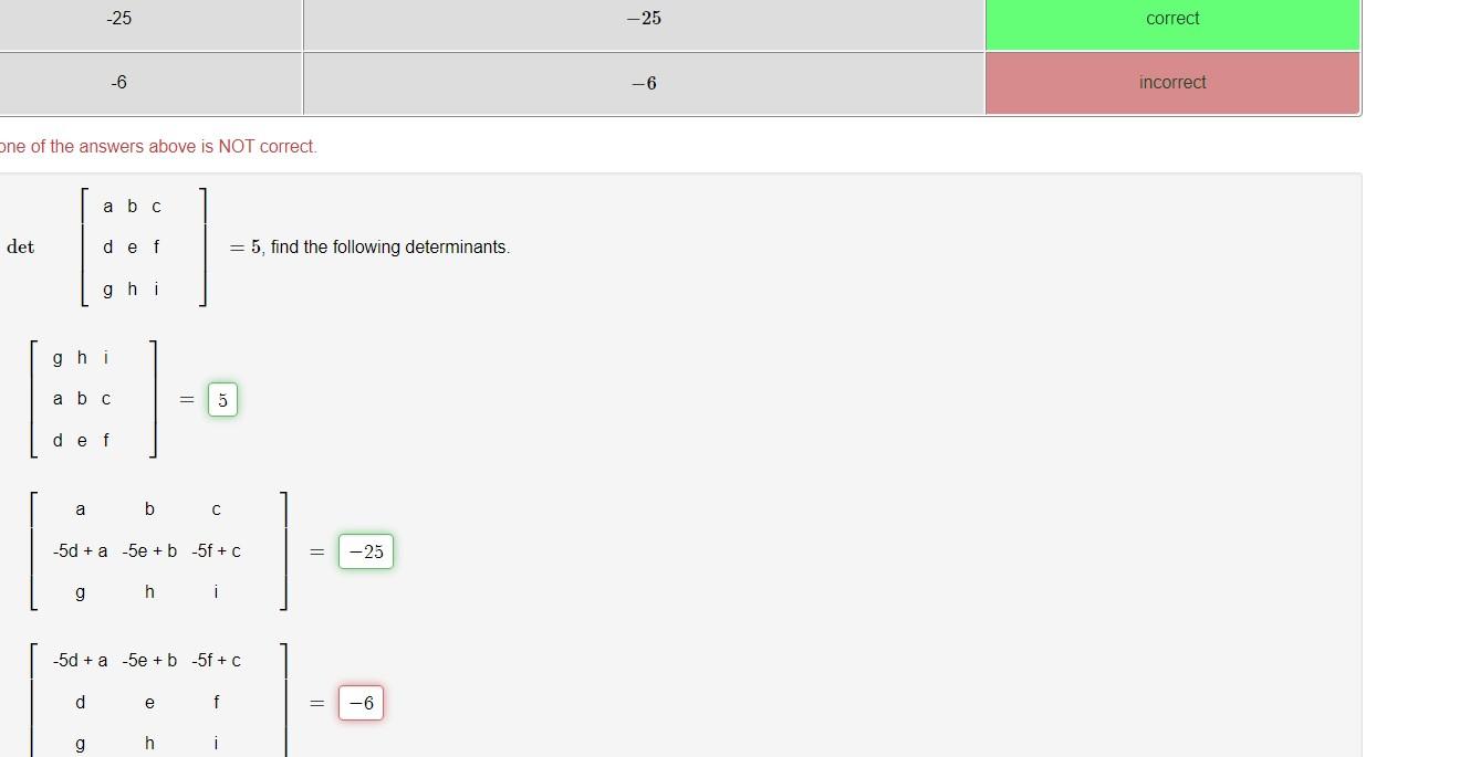 Solved one of the answers above is NOT correct. | Chegg.com