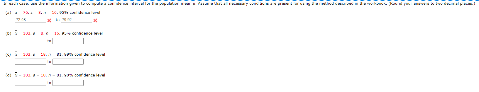 Solved In each case, use the information given to compute a | Chegg.com