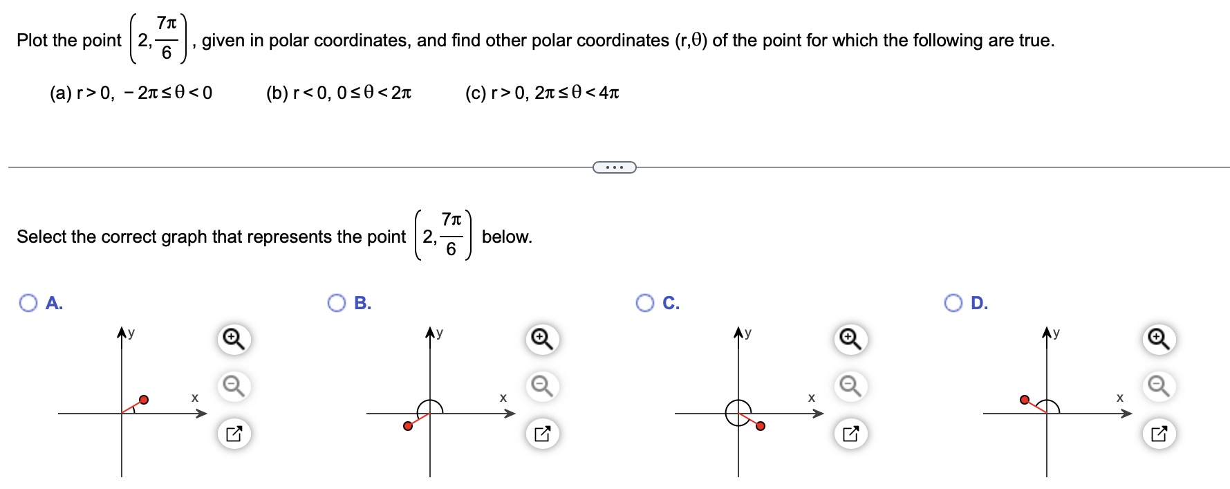 Solved Plot The Point 2 67π Given In Polar Coordinates