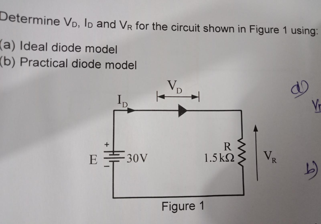 Solved Determine VD,ID And VR For The Circuit Shown In | Chegg.com